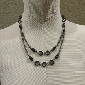 J. Jill sterling silver two strand necklace.